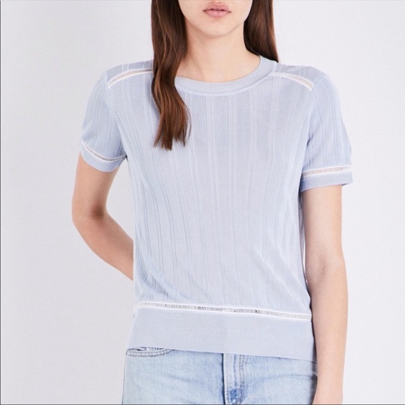 rag & bone Tops - Rag & Bone Kaitlin Tee Short Sleeve Blue and White Knitted Short Sleeve size sm